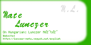 mate lunczer business card